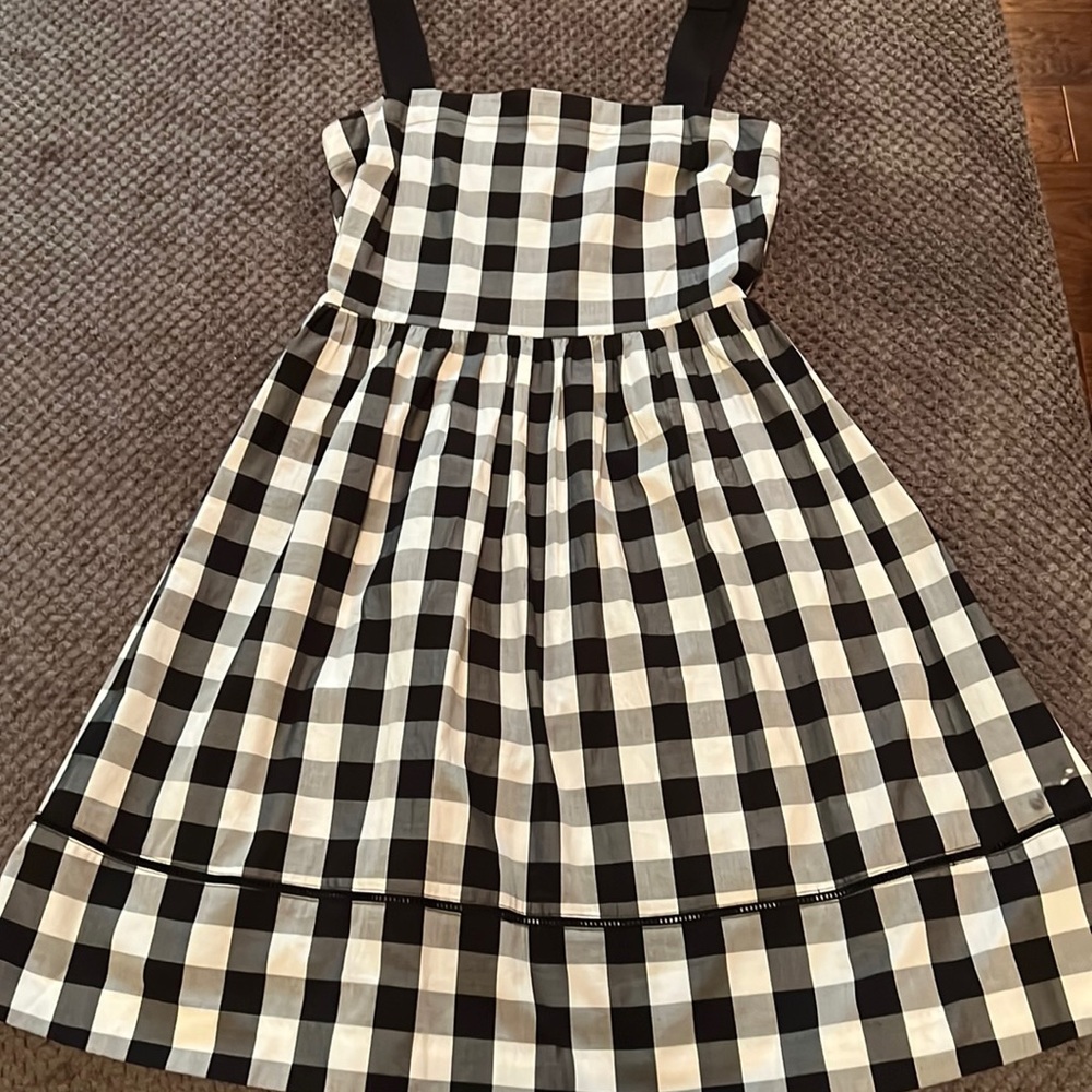 Black checked gingham dress